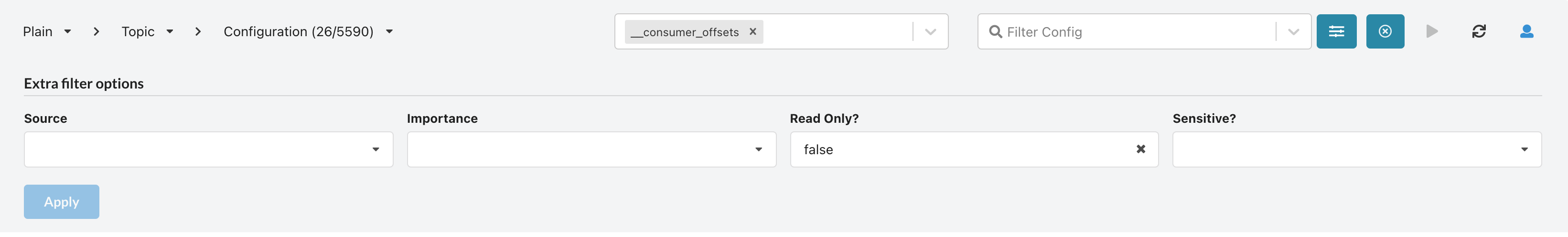 Kpow's Topic Configuration filters.