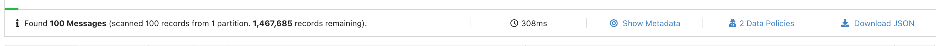 The query result toolbar