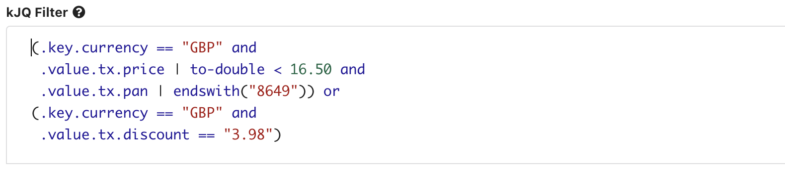 Search with kJQ filters